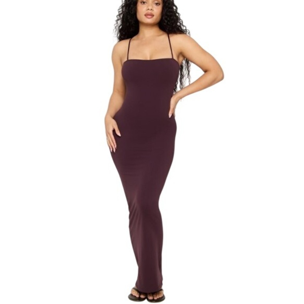 Fabletics‎ Seamless Convertible Maxi Dress Oxblood Burgundy Medium Bodycon Skirt